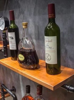 极速复古工业g风酒吧铁艺墙上置物架壁挂红酒架摆件装饰创意酒柜