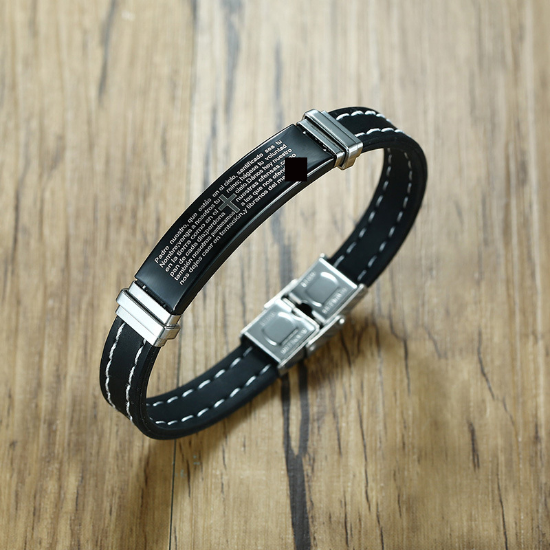 极速欧美a男士手环 英文硅胶圈手镯首饰品情人节生日礼物 BS-111