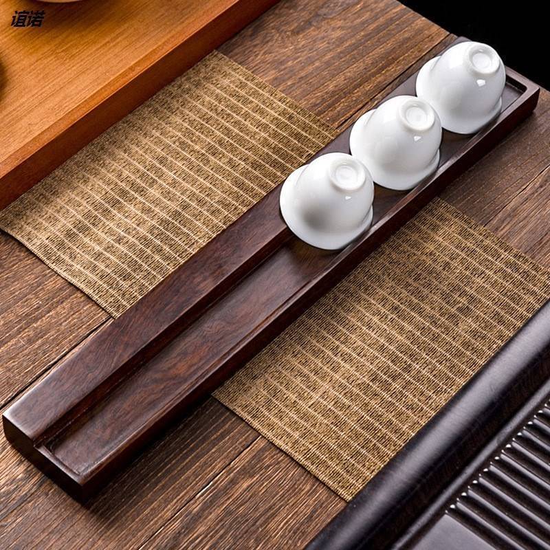 极速黑檀实木功夫茶杯沥水茶具茶道E配件花梨晾杯架收纳杯托架收