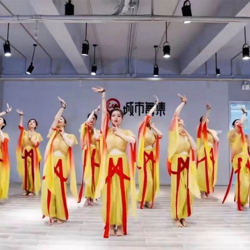 新品古典舞演出服女青玉案元夕舞蹈服装儿童敦煌飞V天中国舞民族图片
