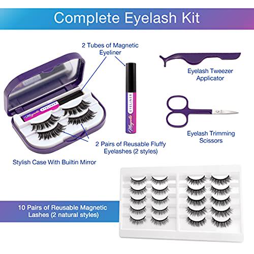 极速Asani Magnetic Eyelinevr and Eyelashes Kit 10Pair Reusab