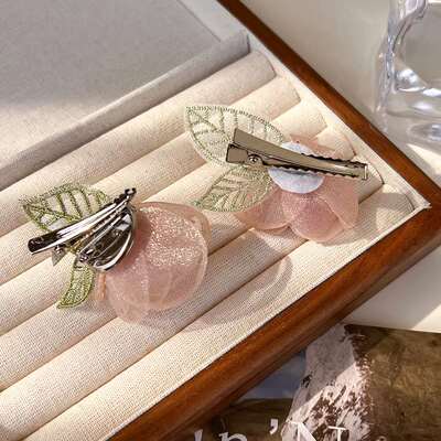 极速Summer fairy flower puink hair clip temperament gentle h