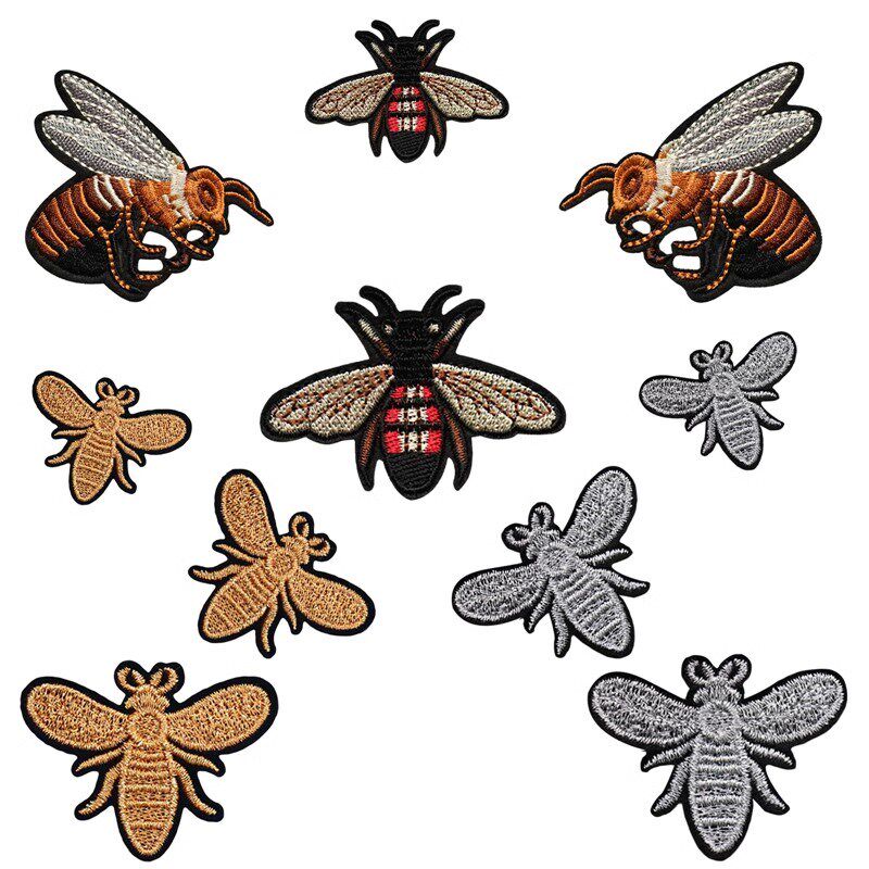 极速小蜜蜂刺f绣布贴羽绒服补丁贴高端修补时尚衣服裤子破洞贴装