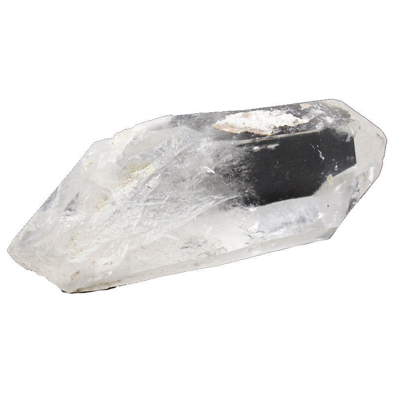 极速易晶缘天然喜马拉雅水晶原石摆件白色透体柱状矿石.带七彩光