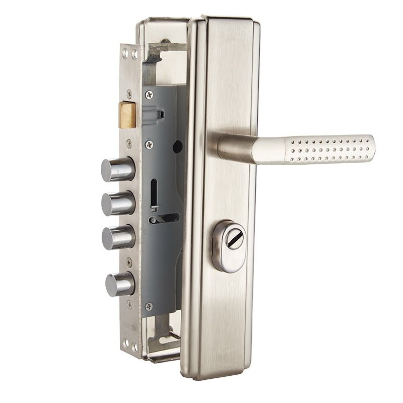 极速门锁c防盗门拉手套装铜锁芯锁体通用型大门入户门锁加厚把手