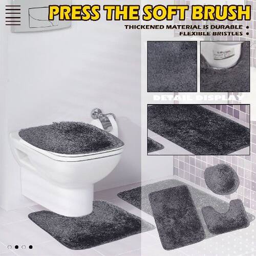 新品3pcs/set Solid Color Bathzroom Mat Set Fluffy Hairs Bath