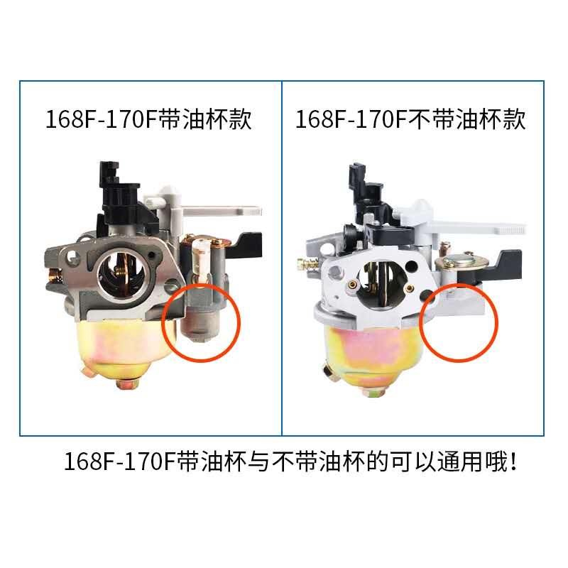 极速华益汽油发电机2-8KW化油器168F170F188F1R90动力水泵微耕机