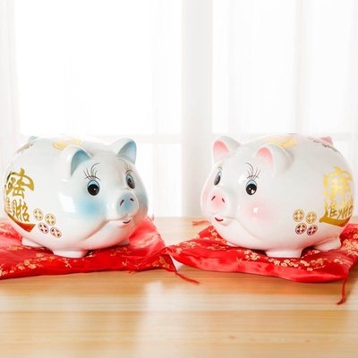 极速超大号陶瓷小猪存q钱罐金猪储蓄罐硬币储钱罐可爱创意儿童生