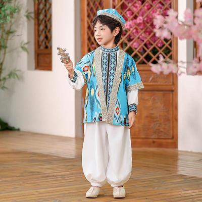 男女童新款春秋长袖少数民族舞蹈演出服儿童春装异域风情服装汉服