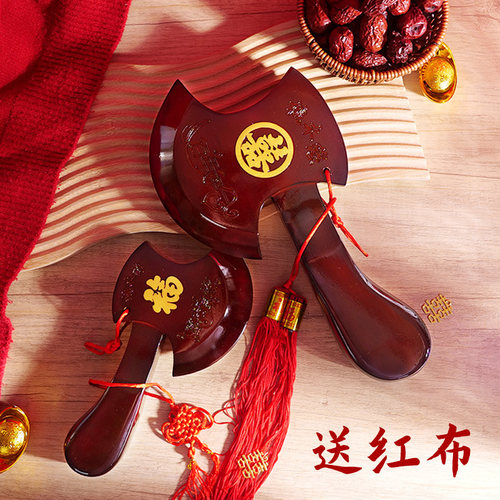 中式天然桃木结婚坐斧乔迁搬家