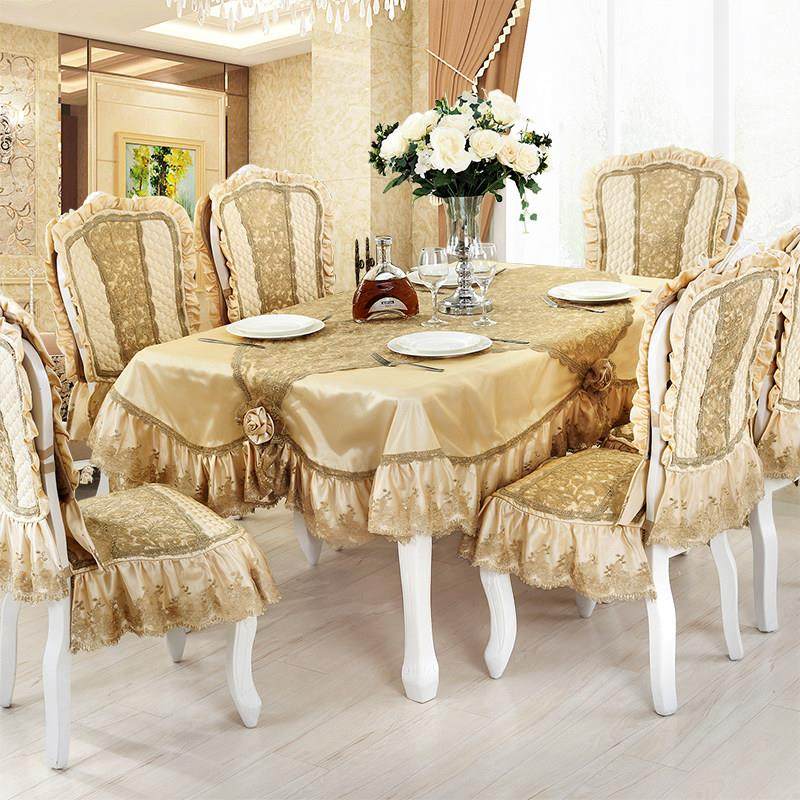 欧式餐桌布椅套装布艺靠背坐垫罩 奢华方形圆形椅子家用组合风格