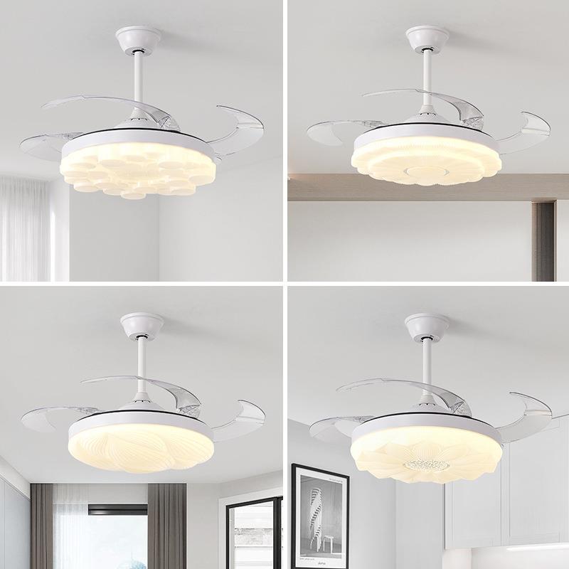 隐形风扇灯简约现代客厅餐厅吊扇灯2024年新款家用一体电风扇吊灯