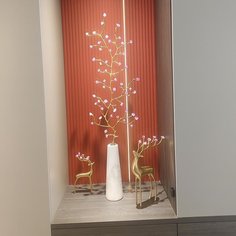 龛轻奢水晶树发财发财树摆装饰品入玄关落地摆件走廊细长电视户柜