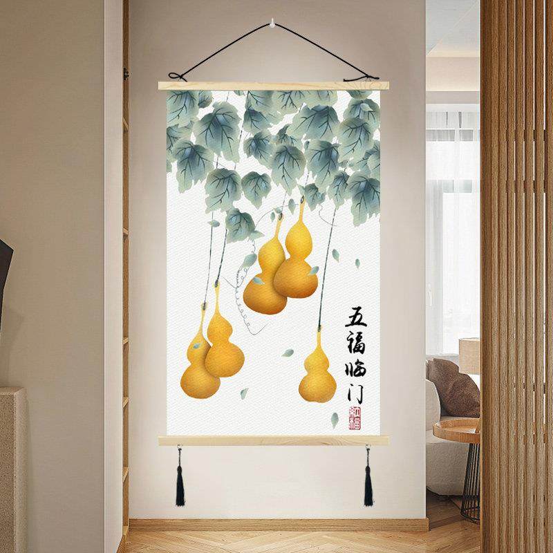 中国风挂画客厅入户玄关沙发背景墙新中式楼梯间墙面装饰画竖版画,家居饰品,现代装饰画,淘宝优惠券,粉丝福利购,淘宝优惠卷