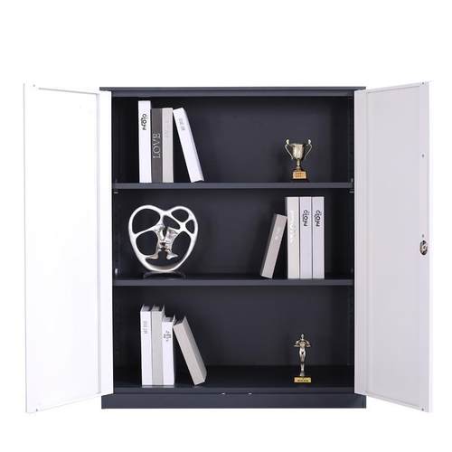 加厚铁皮文件柜钢矮柜家用书柜办公柜档案柜带锁小柜子资料凭证柜