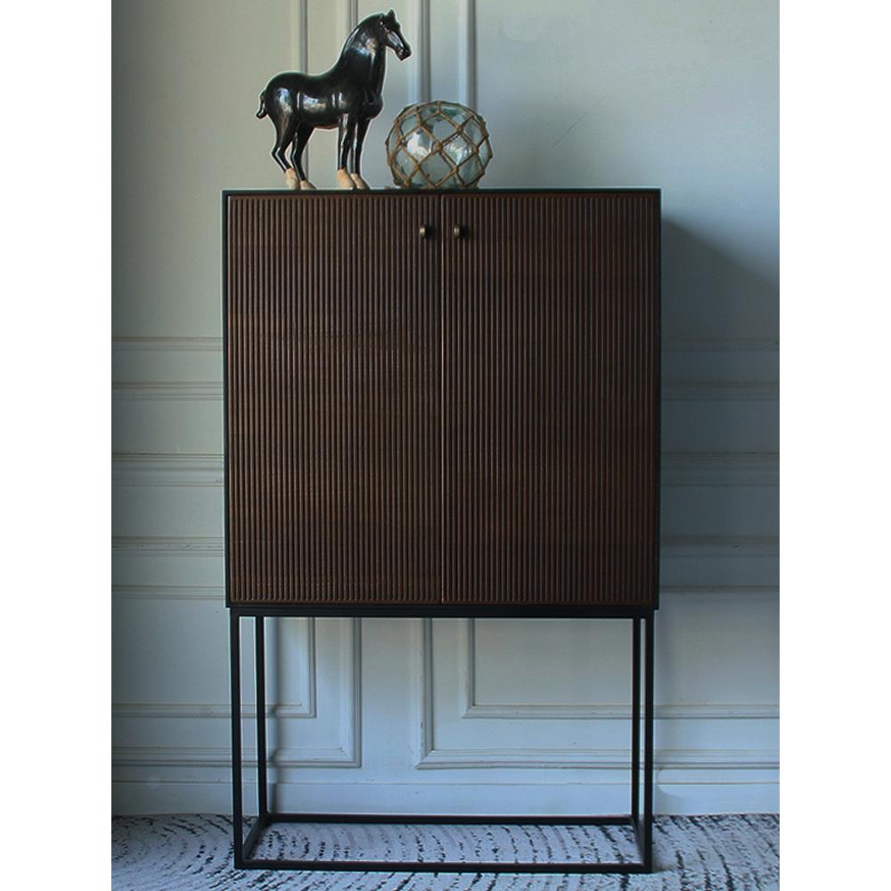 北欧比利时表达家具餐具柜实木柚木手工雕刻书柜客厅红橡木储物柜