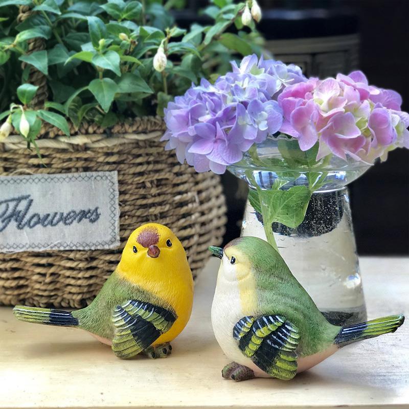创意庭院园艺装饰品摆件树脂小动物工艺礼品摆饰礼物彷真小鸟装饰
