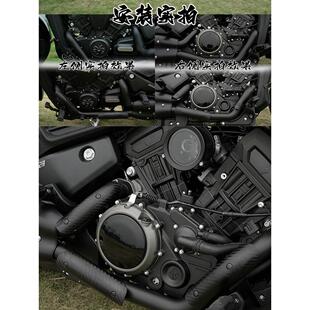 奔达黑旗500防烫罩改装排气管防烫板左右彷碳纤维纹理450隔热板罩