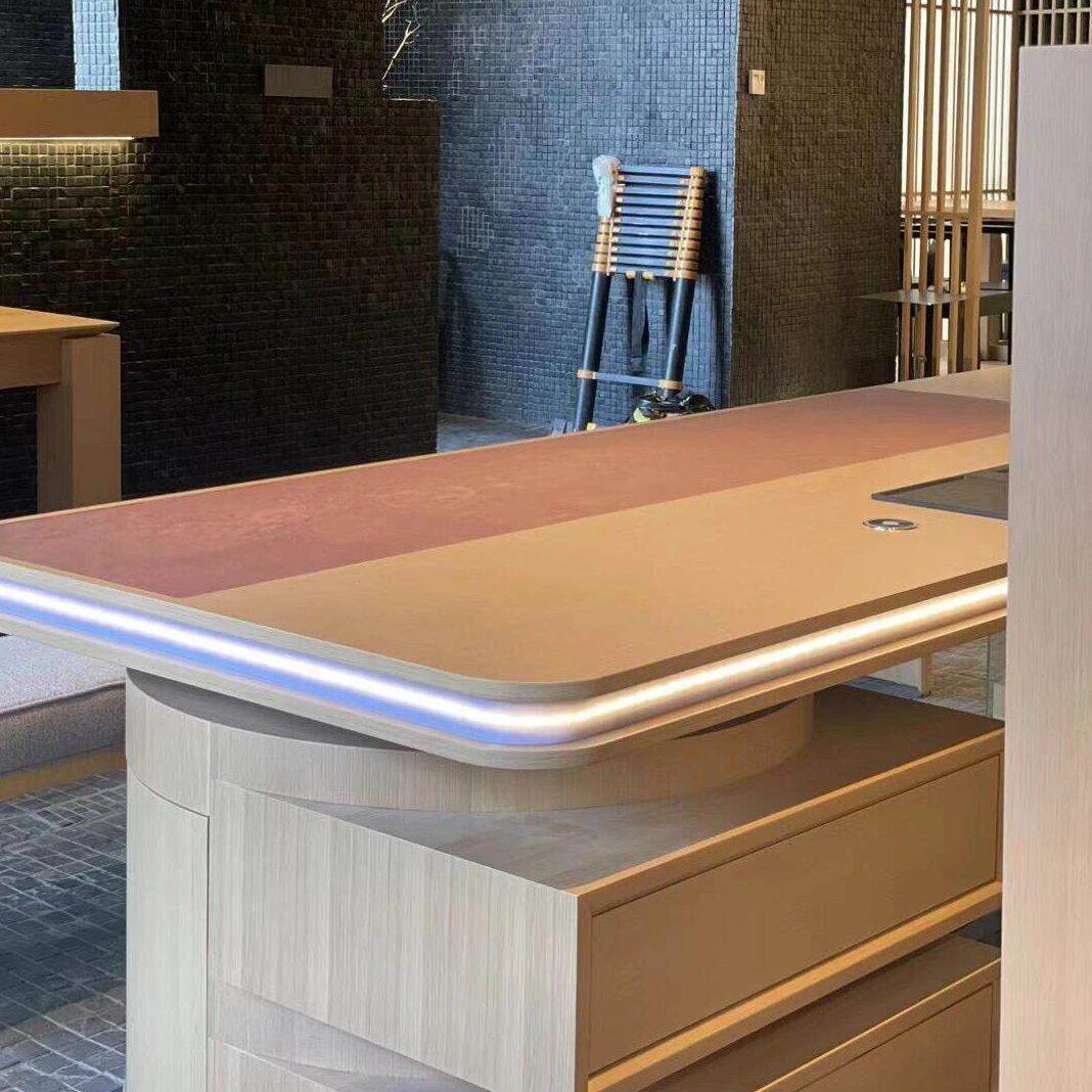 别墅茶台木新中式高端蜡实木大豪宅白平茶桌椅组合层家用客厅家具