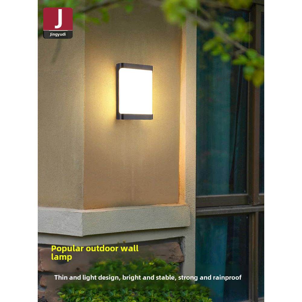 超薄门口壁灯户外防水阳台墙灯超亮楼梯别墅庭院室外门口人体感应
