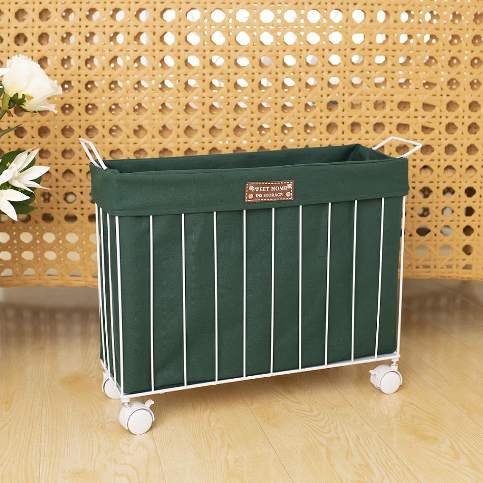 瑜珈垫收纳筐带轮夹缝健身器置物架羽毛球拍收纳桶泡沫轴家用篮