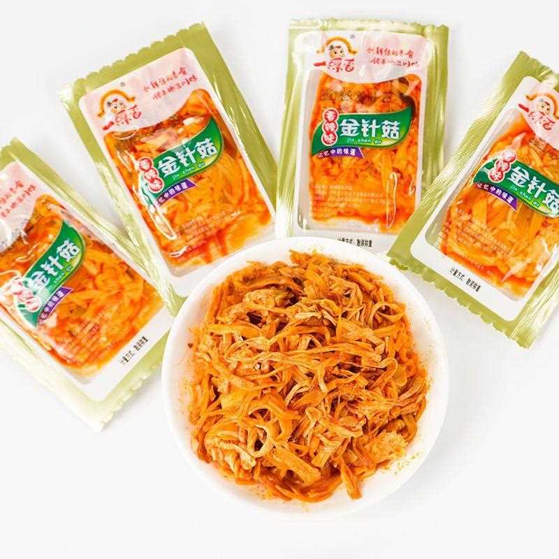 食品金针菇独立包装香辣即食下饭菜麻辣素食休闲零食小吃