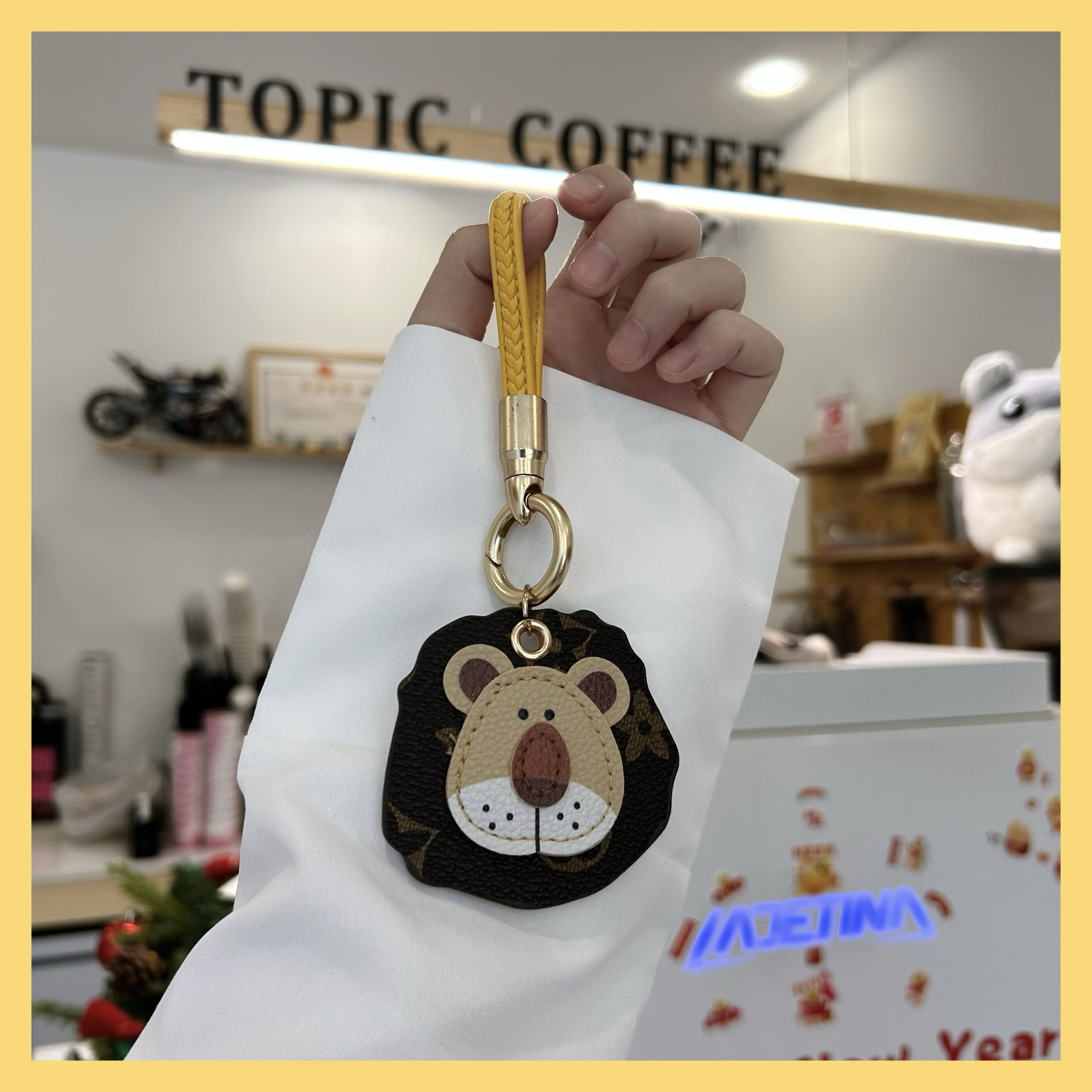 简约高级手工编织汽车钥匙扣狮子挂件男女时尚锁匙链圈挂饰情侣款