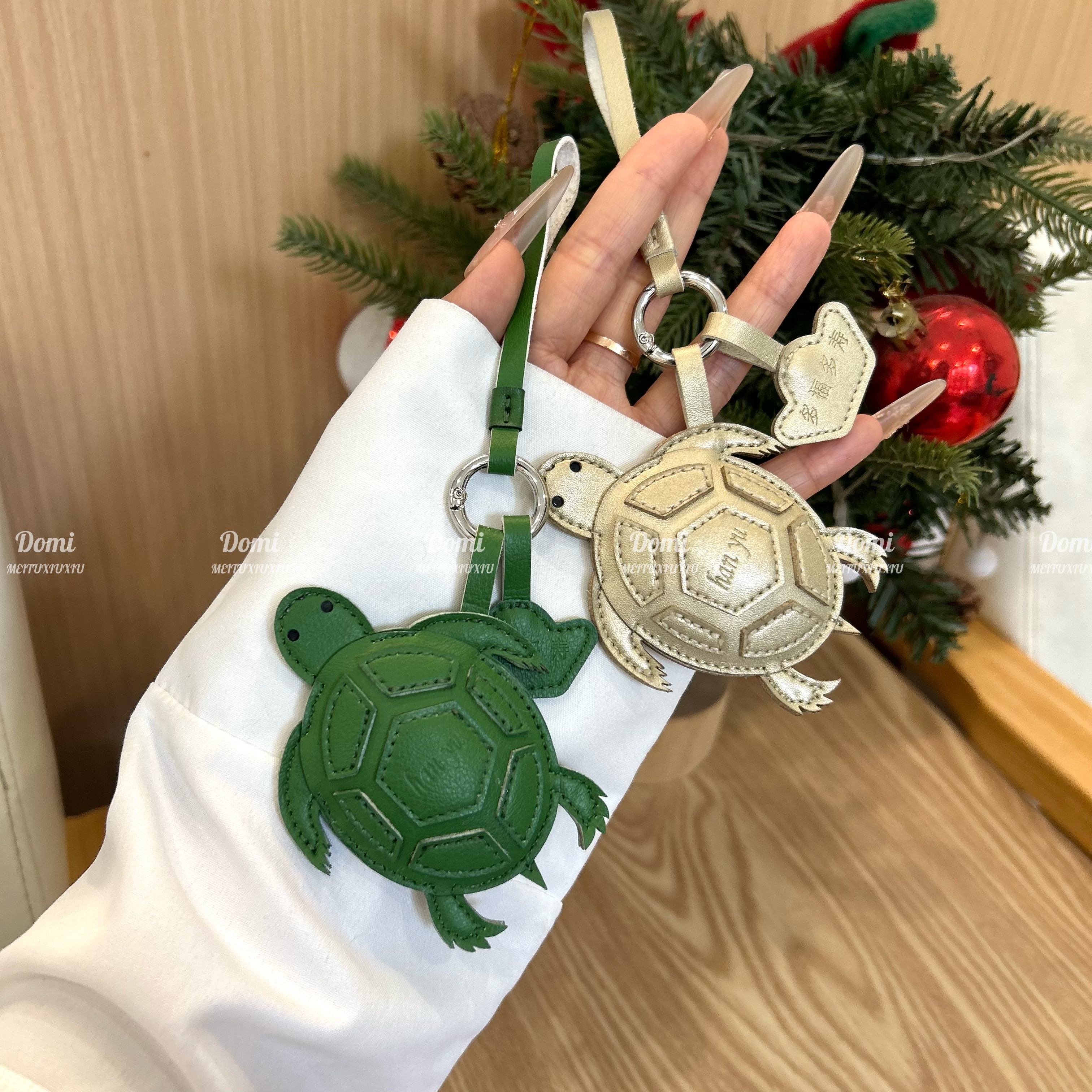 多福多寿新款牛皮小乌龟挂件汽车挂坠钥匙真皮耳机收纳包包挂件