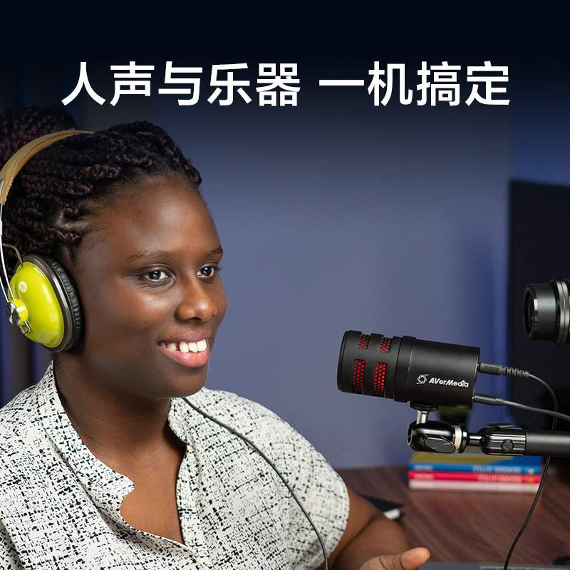 7AVerMedia圆刚AM310G2心形指向电容麦克风高品质0延迟