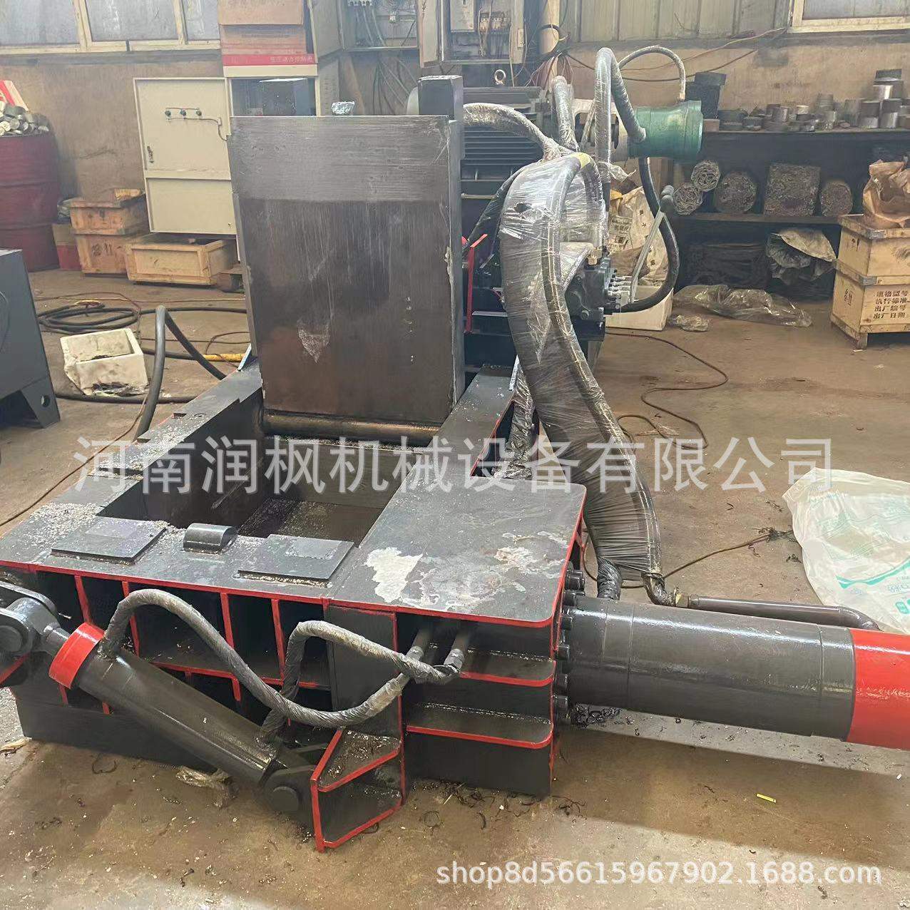 液压铝合金铁屑打包机 卧式金属压块机 易拉罐边角料压扁机