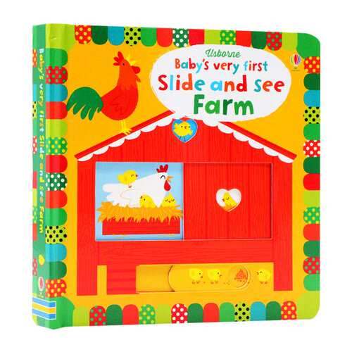 幼儿触摸书籍农场Usborne Baby's Very First Slide and See Farm