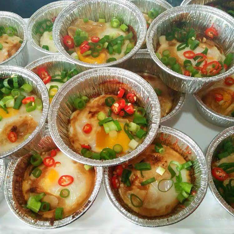 1450锡纸杯铝箔布丁杯脑花碗蒸鸡蛋锡纸碗圆形烧烤碗烘焙一次性盒