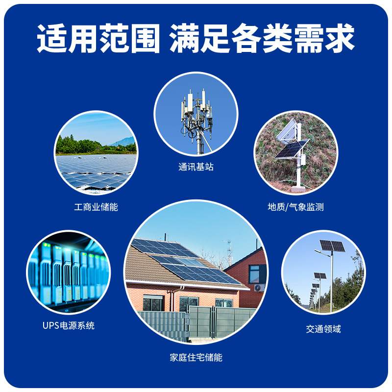 蓝禹太阳能路灯铅酸电池12V 80Ah免维护家用电池太阳能胶体蓄电池