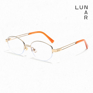 25SS老钱风个性光学镜椭圆超轻纯钛镜框可配度数防蓝光轻奢 ins风