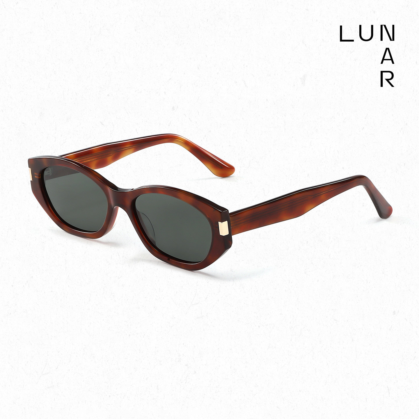 LUNAR板材猫眼墨镜女复古高级感方圆脸显脸小轻防紫外线遮阳墨镜