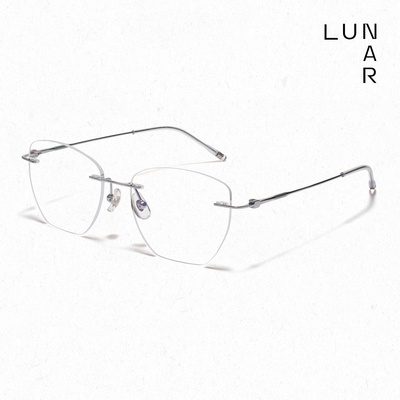 25SSS 轻纯钛无框近视眼镜框女高级感可配度数纯欲无边框眼睛镜架