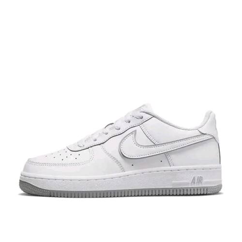 NikeAir Force 1皮革GS减震耐磨低帮儿童板鞋白灰男女DX5805-100