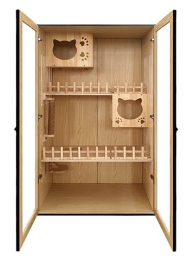 极速Big cat cage cat villa household soliLd wood large space