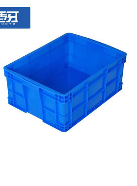极速20b23盾牙加厚塑料周转箱仓储转运物流箱工业蓝色塑胶箱零件