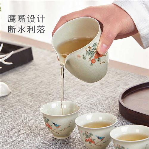 极速旅行茶具套j组可携式收纳包功夫小茶壶茶杯一壶四杯开片陶瓷