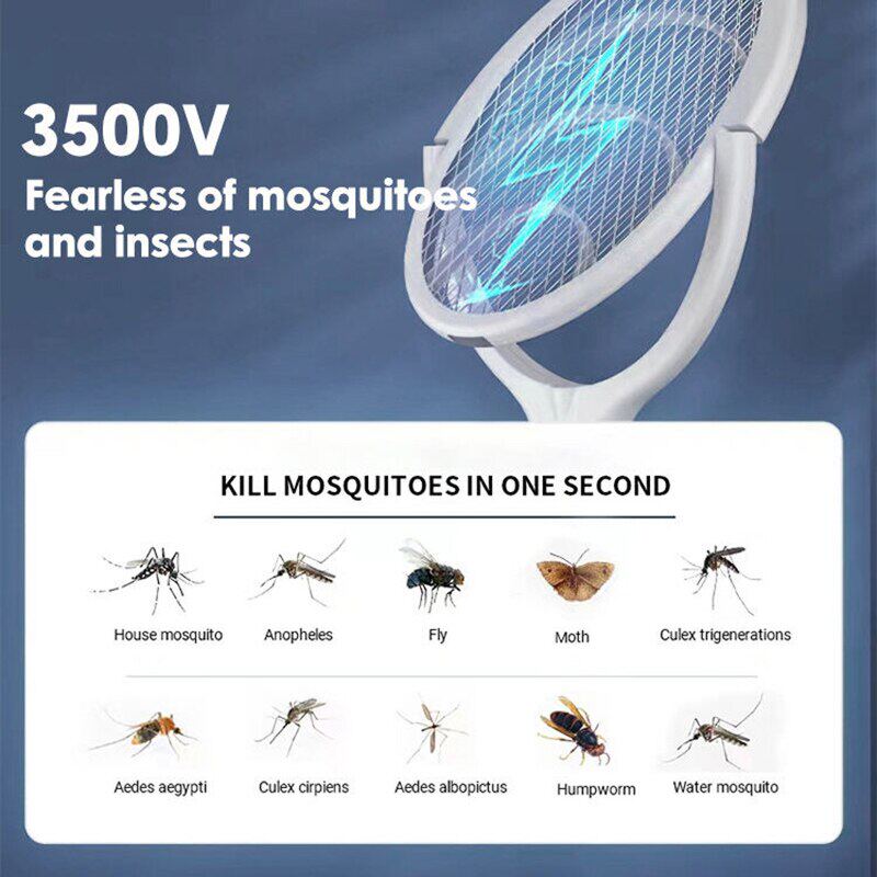 新品5 In 1 Fast Charging Racket Kill FIly Bug Safety Insulat