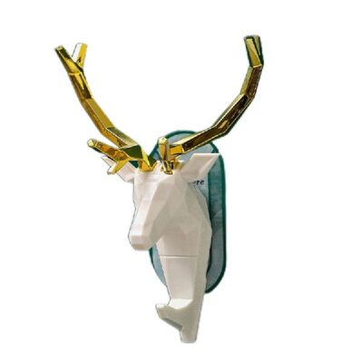 极速Deer Head Antlers Wall Hook Metal Hanger MSultifunction