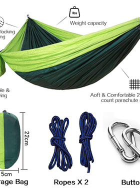 极速Nylon Douible Person Hammock Adult Camping Outdoor Backp