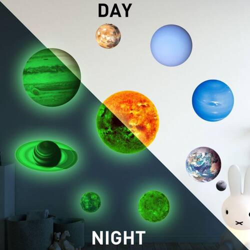 极速Decoratioin Lnous Wall ickers Home Nine Planets Solar