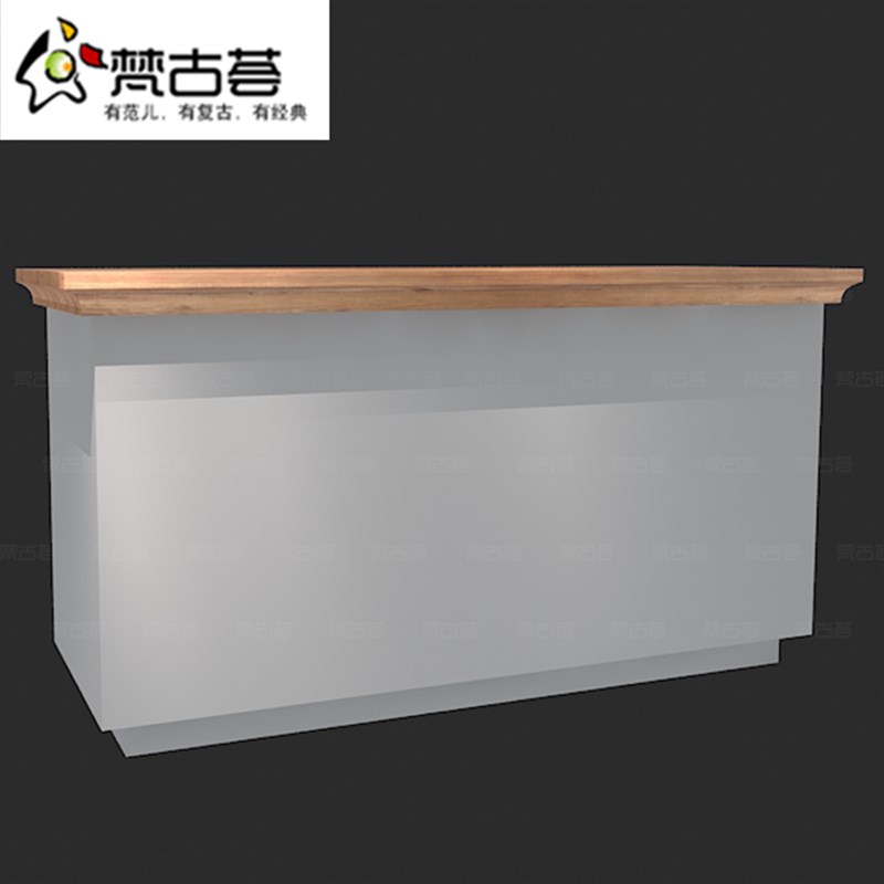 速发简约收银台复古做旧欧式饰品柜台转角接待台前台厂家直销定制
