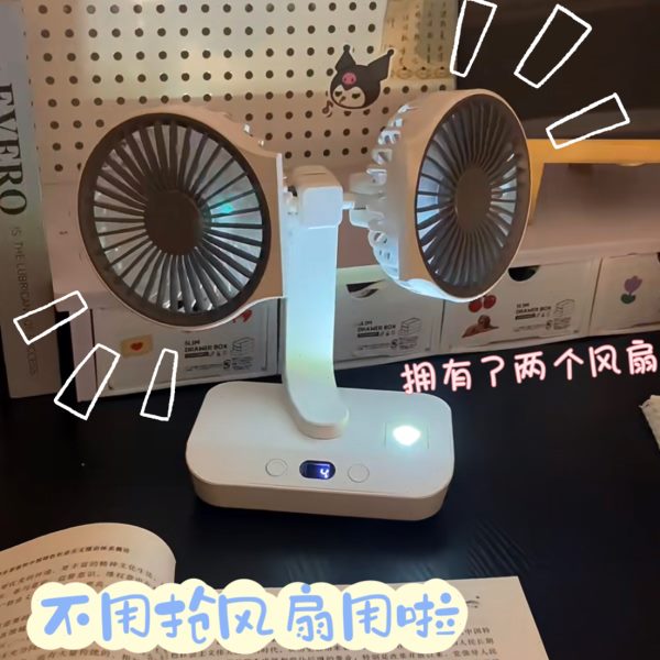 夜灯静音桌面宿舍旋转壁挂风扇风扇小型浴室办公室双头专用摇头