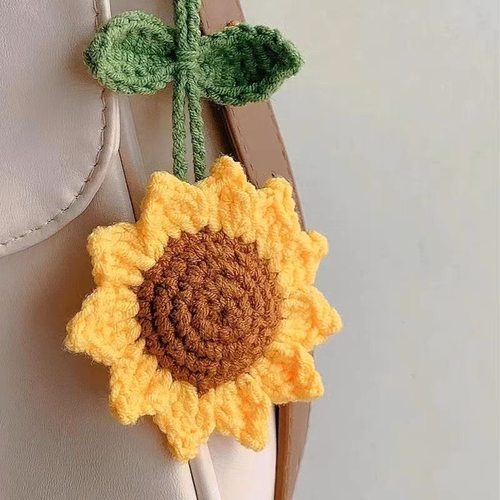 手工编织向日葵diy材料包自制毛线书包车载挂件送男女友非成品