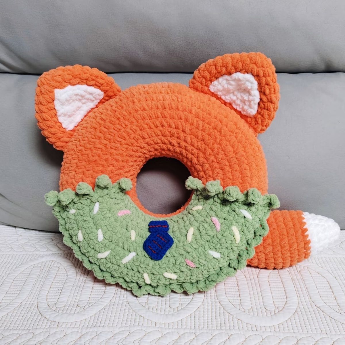尼克朱迪甜甜圈毛线钩针成品