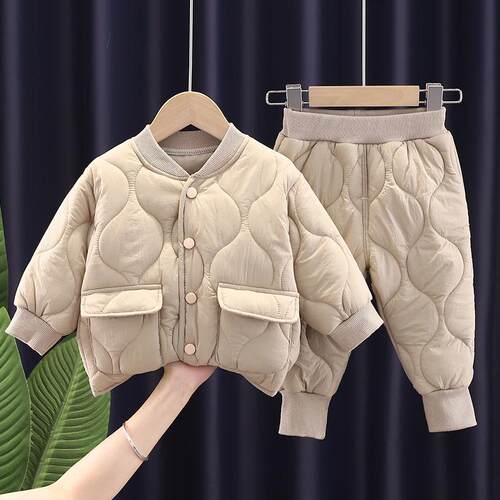 男女秋冬轻薄款棉服两件套