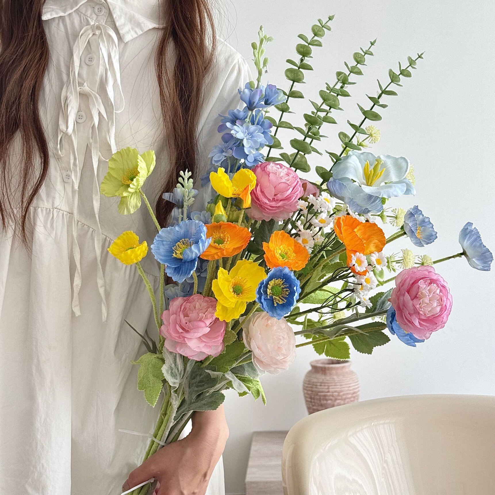 莫奈花园超出片毕业季户外拍摄手捧花道具仿真花橱窗布景家居摆件